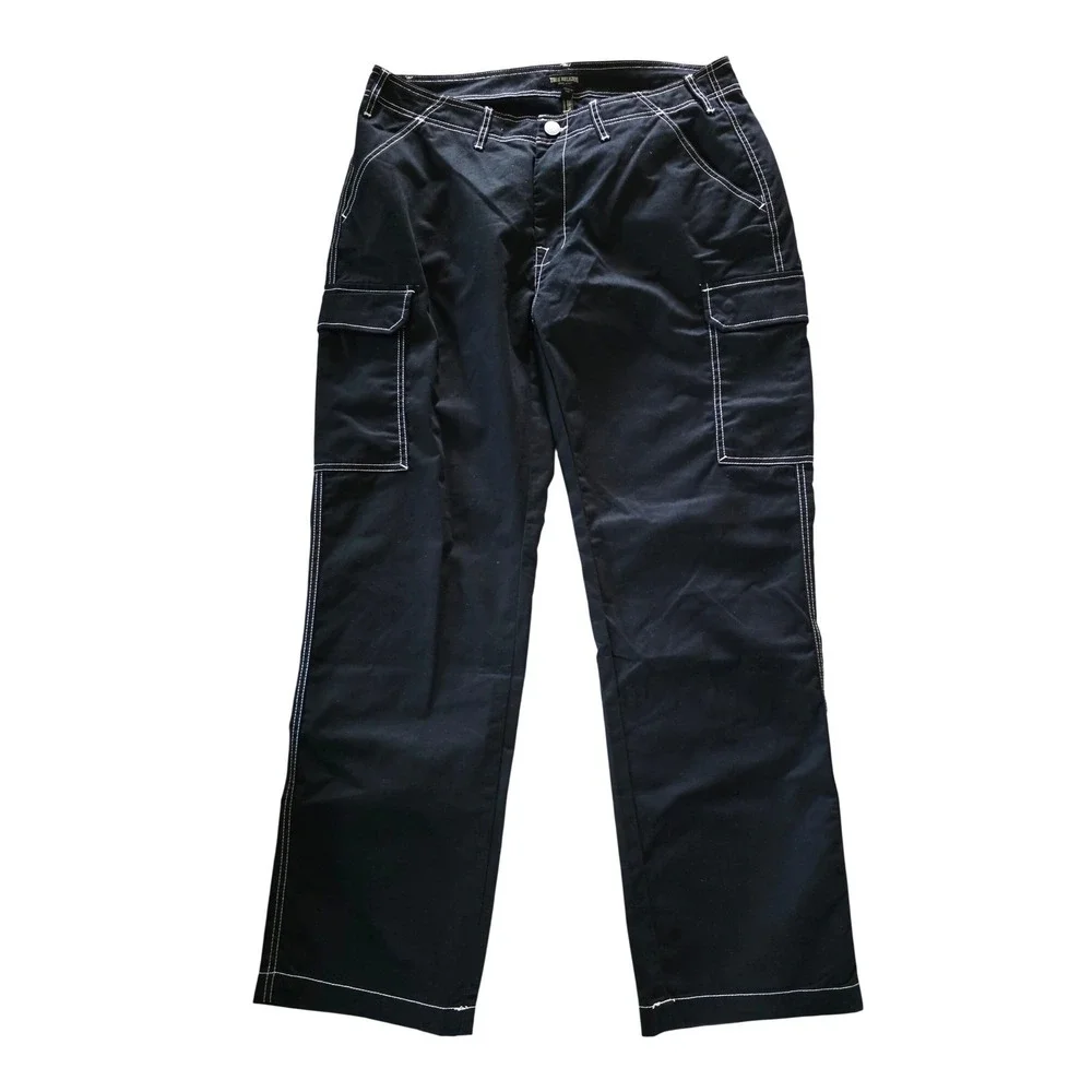 True Religion 36x32 Mens Jet Black Cargo‎ Pants Style 108335 Stitch NWT $159